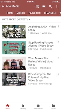 a screenshot of the youtube app on an iphone