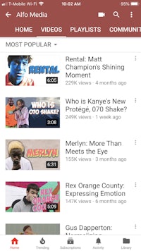 a screenshot of the youtube app on an iphone